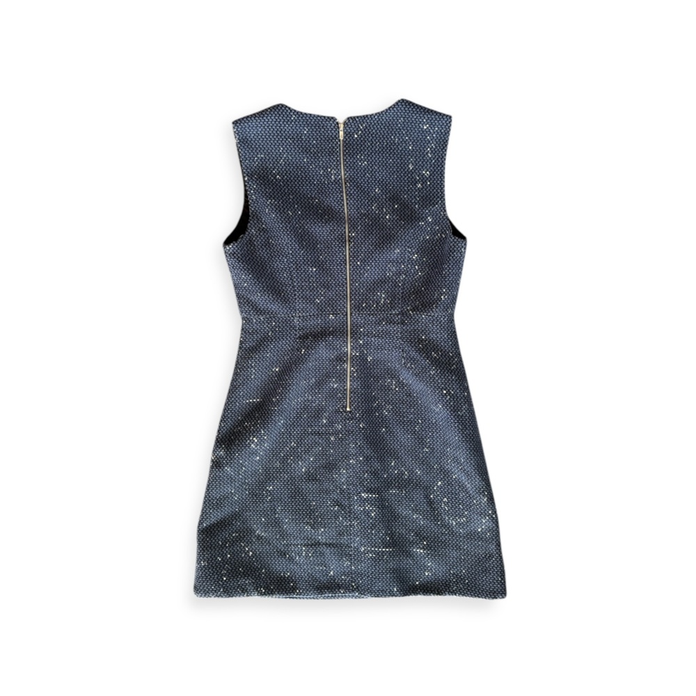 Diane Von Furstenberg DVF navy sleeveless dress w white speckles Sz 6 small - Picture 7 of 13